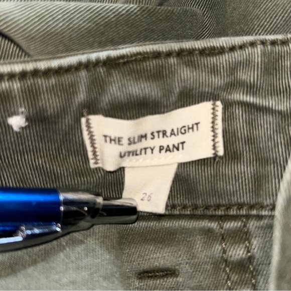 Madewell Slim Straight Utility Cargo Pants 26 Olive Green Workwear Capsule - Picture 10 of 12